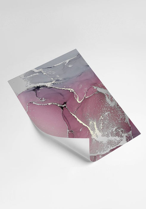 Watercolor Rose Real Silver Set Of 2 Posters 50x70cm